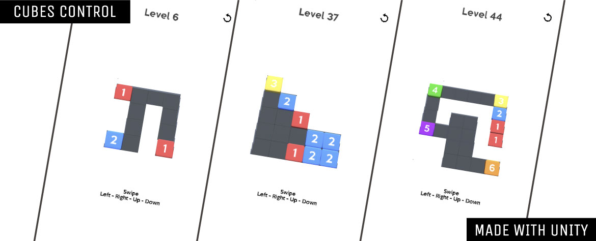 A puzzle game with numbered cubes to merge.