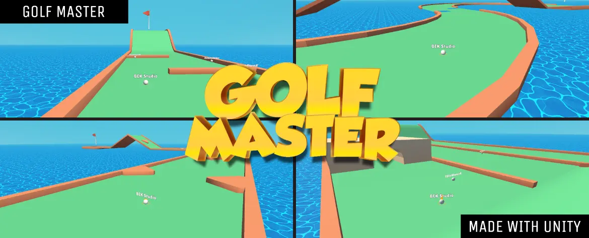 A golf ball on the multiple golf course